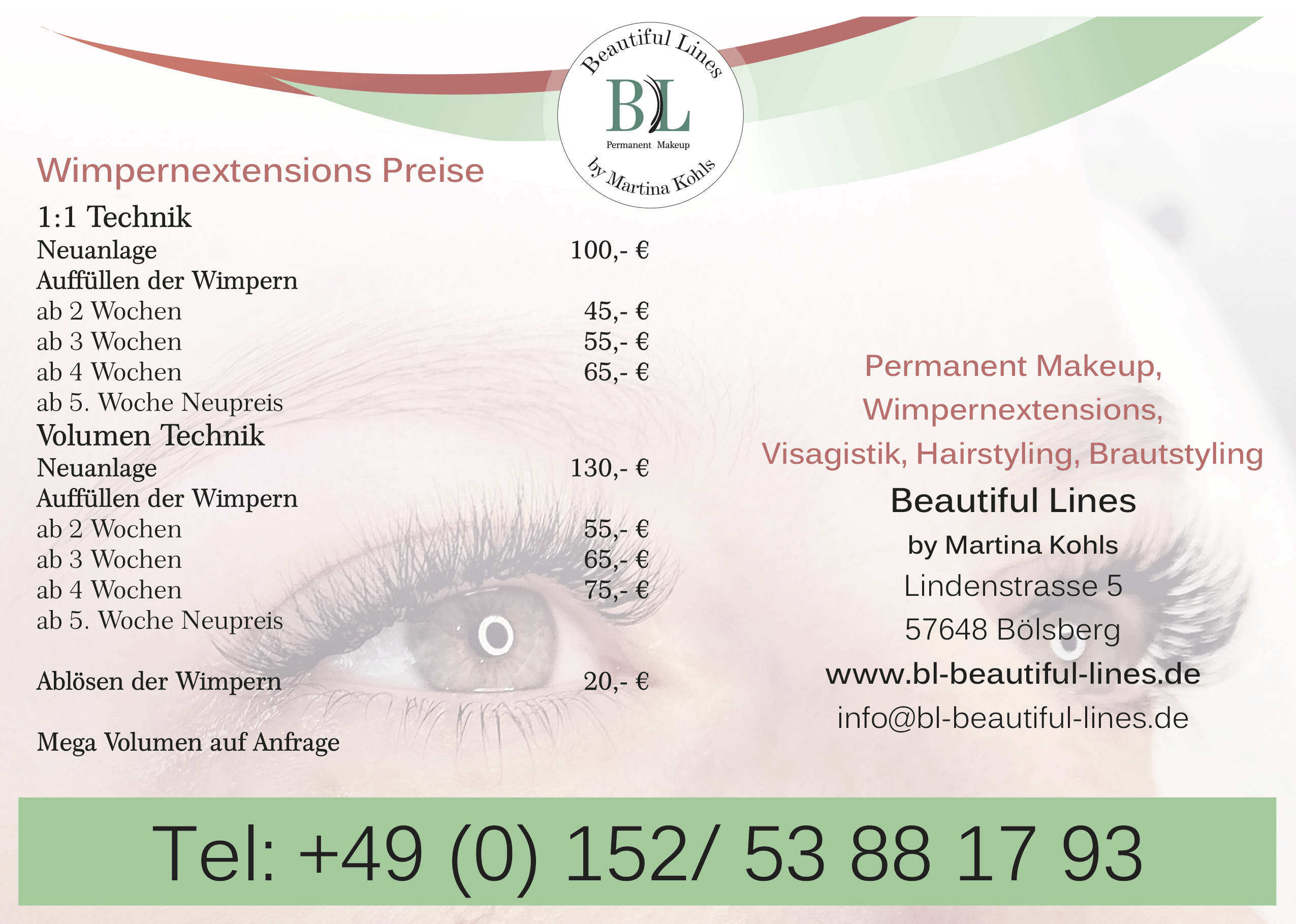 Preise Wimpernextensions